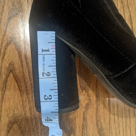 Esprit Black Velvet Chunky Heel Ankle Boots - Picture 8 of 10